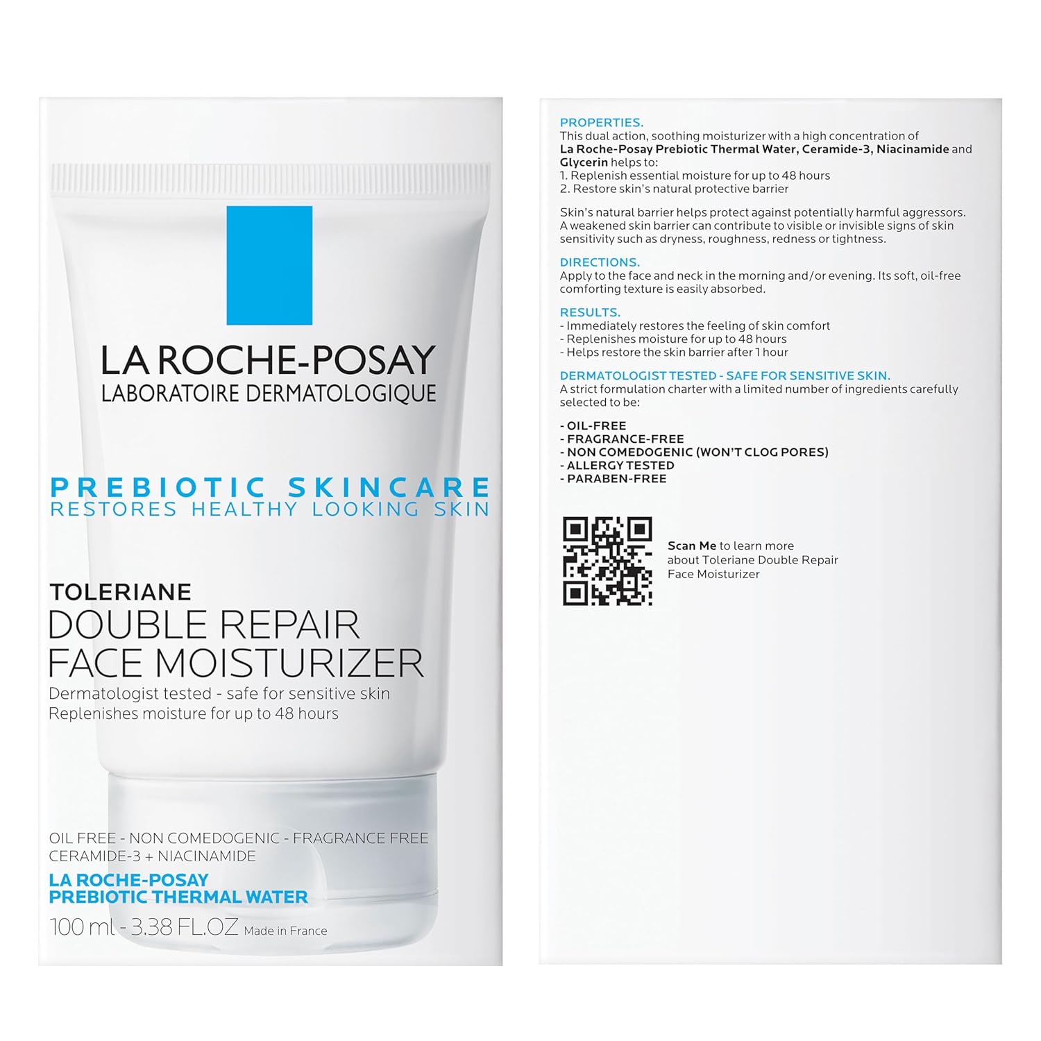 LA ROCHE-POSAY Toleriane Face Moisturizer, Ceramide & Niacinamide, 3.38oz
